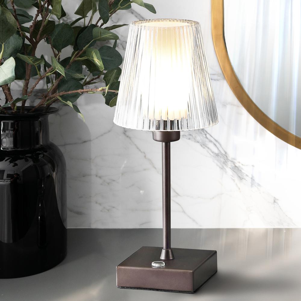 Rechargeablecordless Iron/Acrylic Integrated LED Table Lamp with Ribbed S. Picture 10