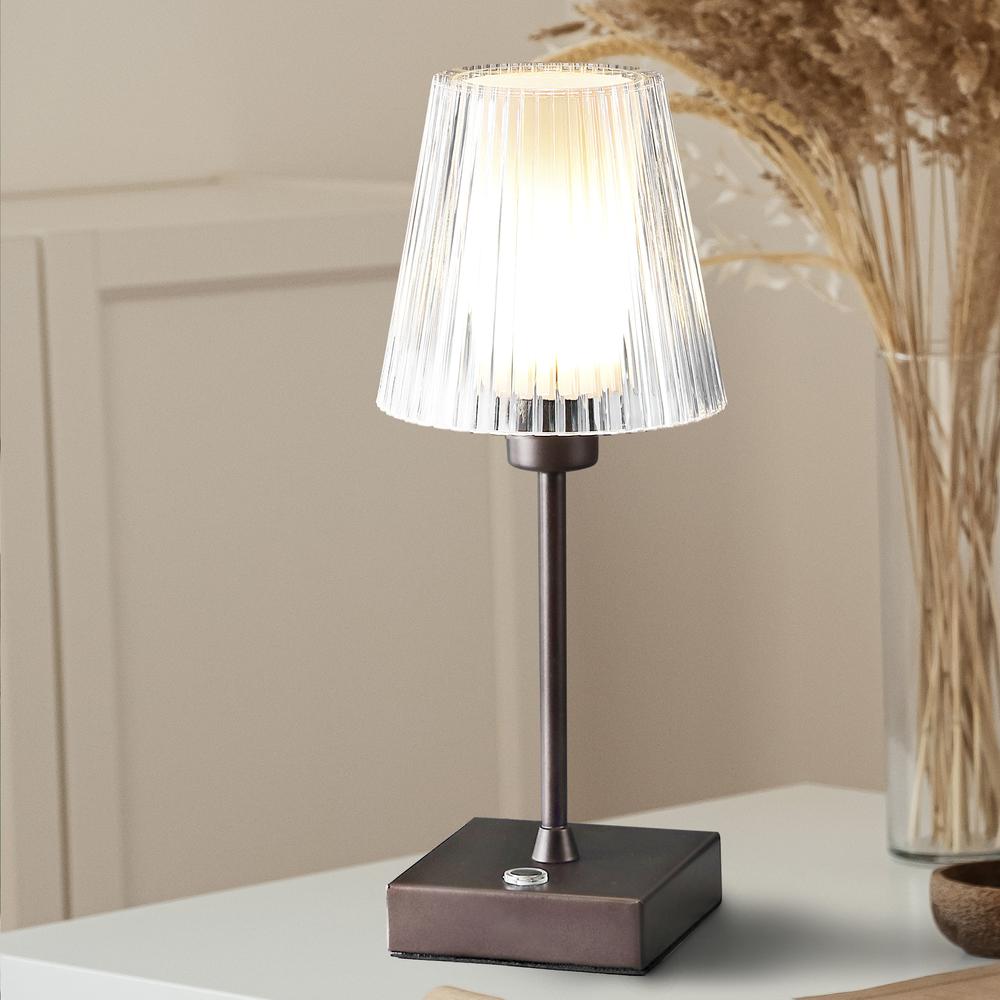 Rechargeablecordless Iron/Acrylic Integrated LED Table Lamp with Ribbed S. Picture 11