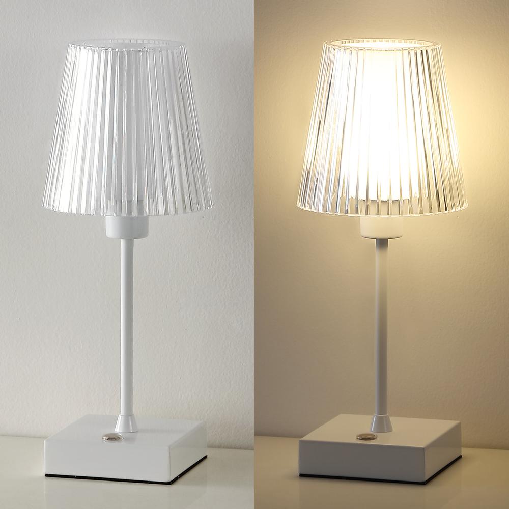 Rechargeablecordless Iron/Acrylic Integrated LED Table Lamp with Ribbed S. Picture 9