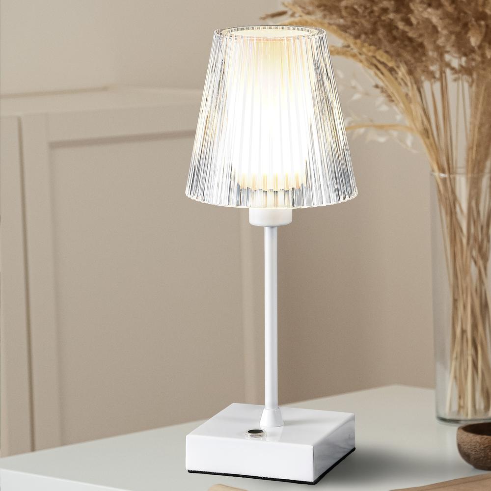 Rechargeablecordless Iron/Acrylic Integrated LED Table Lamp with Ribbed S. Picture 11