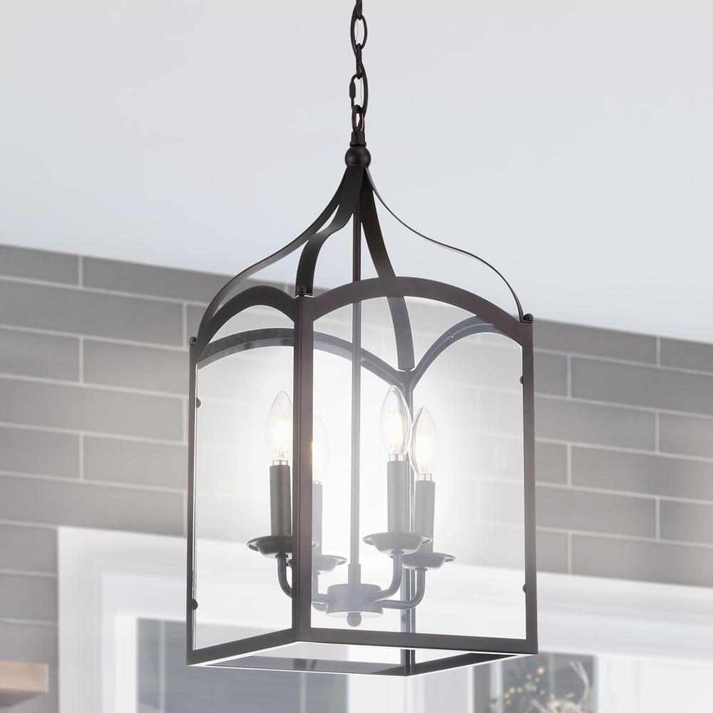 Ruth Traditional Classic Lantern Metal/Glass LED Pendant. Picture 12