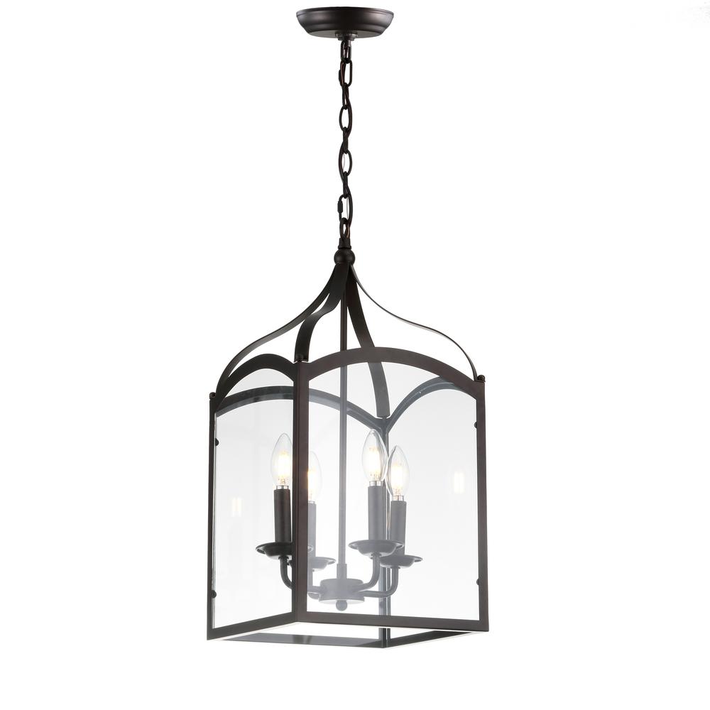 Ruth Traditional Classic Lantern Metal/Glass LED Pendant. Picture 1
