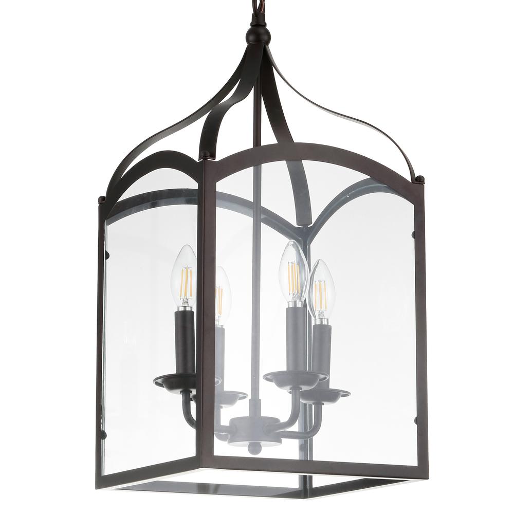 Ruth Traditional Classic Lantern Metal/Glass LED Pendant. Picture 5
