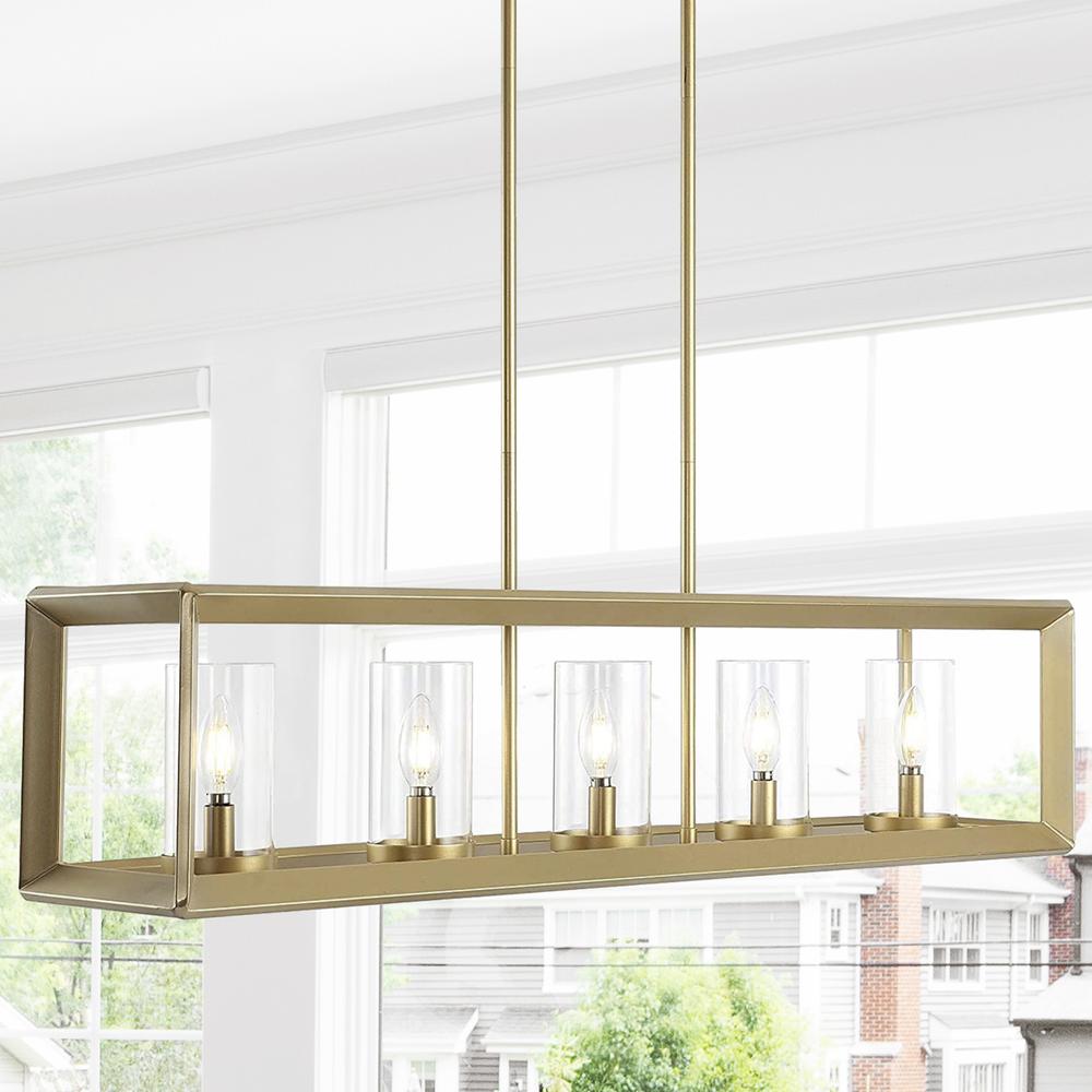 Anna Linear Metal/Glass LED Pendant. Picture 12