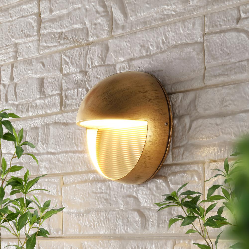 Orbe Outdoor Metal/Glass Integrated LED Wall Sconce. Picture 2