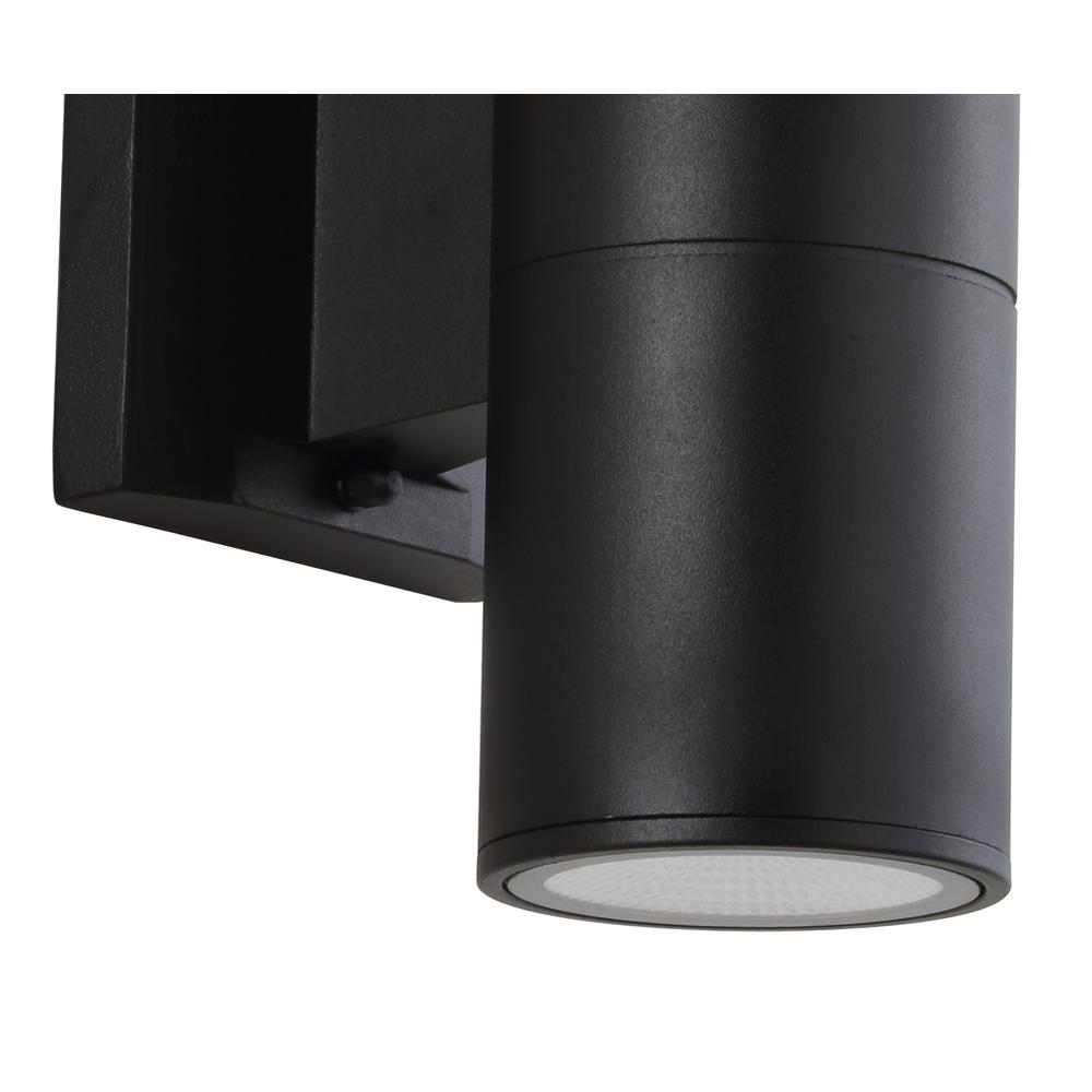 Duo Modern Midcentury Cylinder Outdoor Metal/Glass Integrated LED Wall Sconce. Picture 3