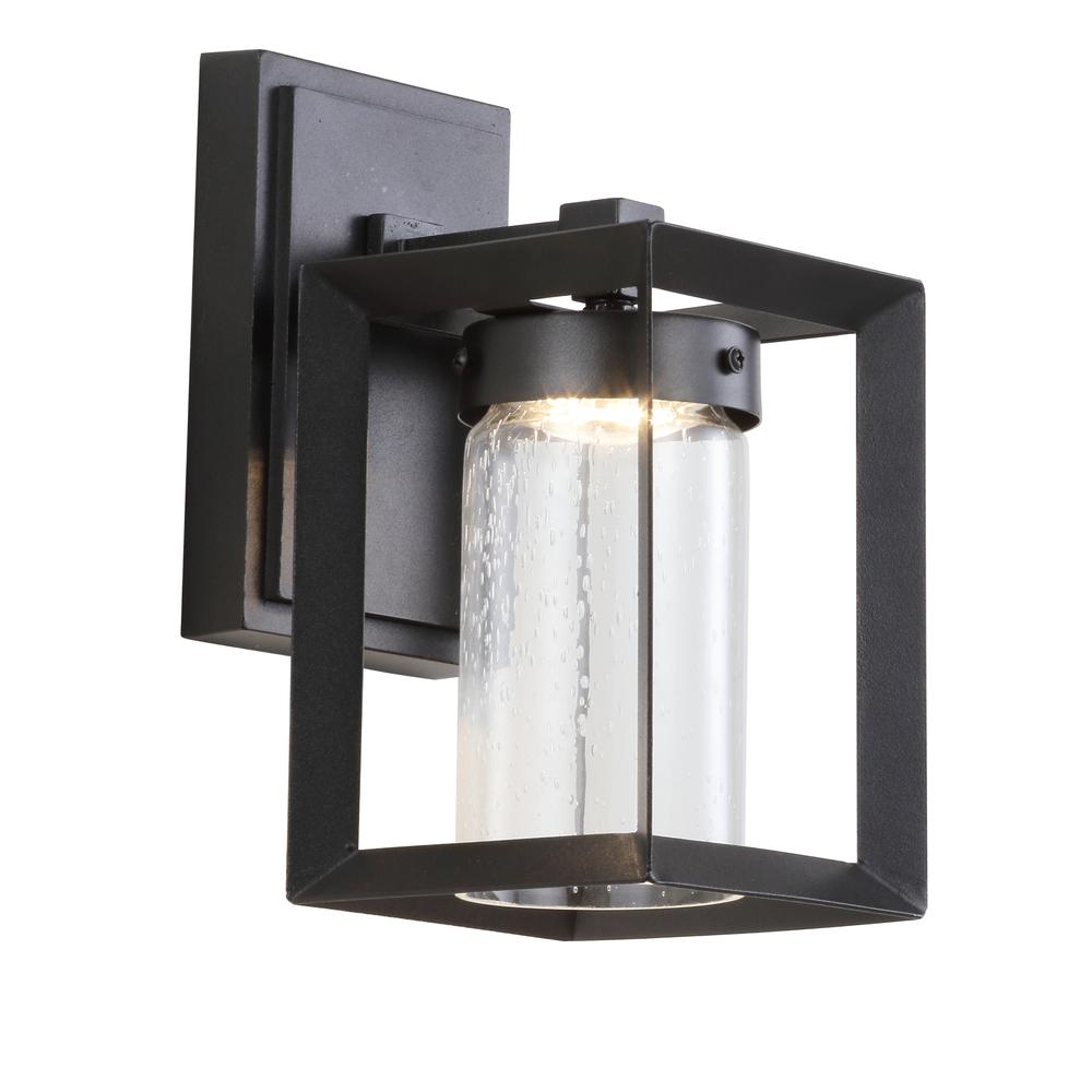 Nate Outdoor Modern Cube Bubble Glassmetal Integrated LED Wall Sconce. Picture 1
