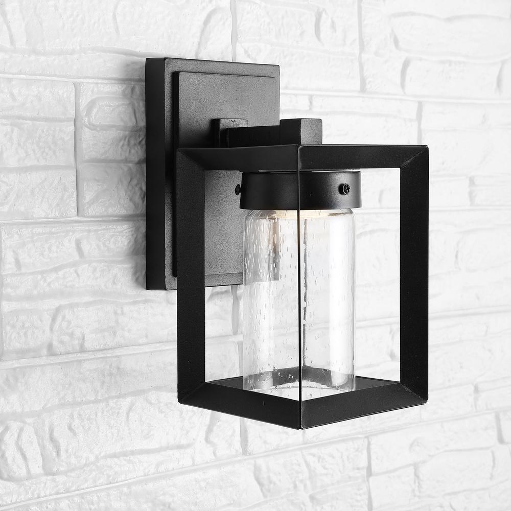 Nate Outdoor Modern Cube Bubble Glassmetal Integrated LED Wall Sconce. Picture 4