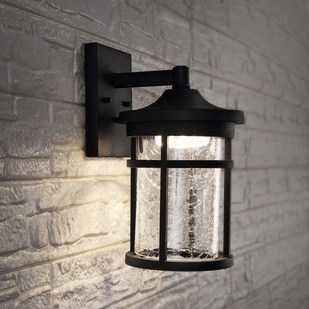 Campo Outdoor Wall Lantern Crackled Glassmetal Integrated LED Wall Sconce. Picture 5