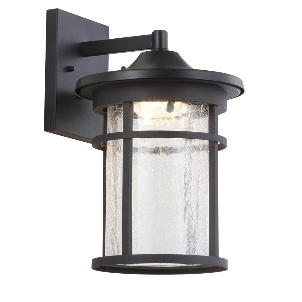 Campo Outdoor Wall Lantern Crackled Glassmetal Integrated LED Wall Sconce. Picture 1