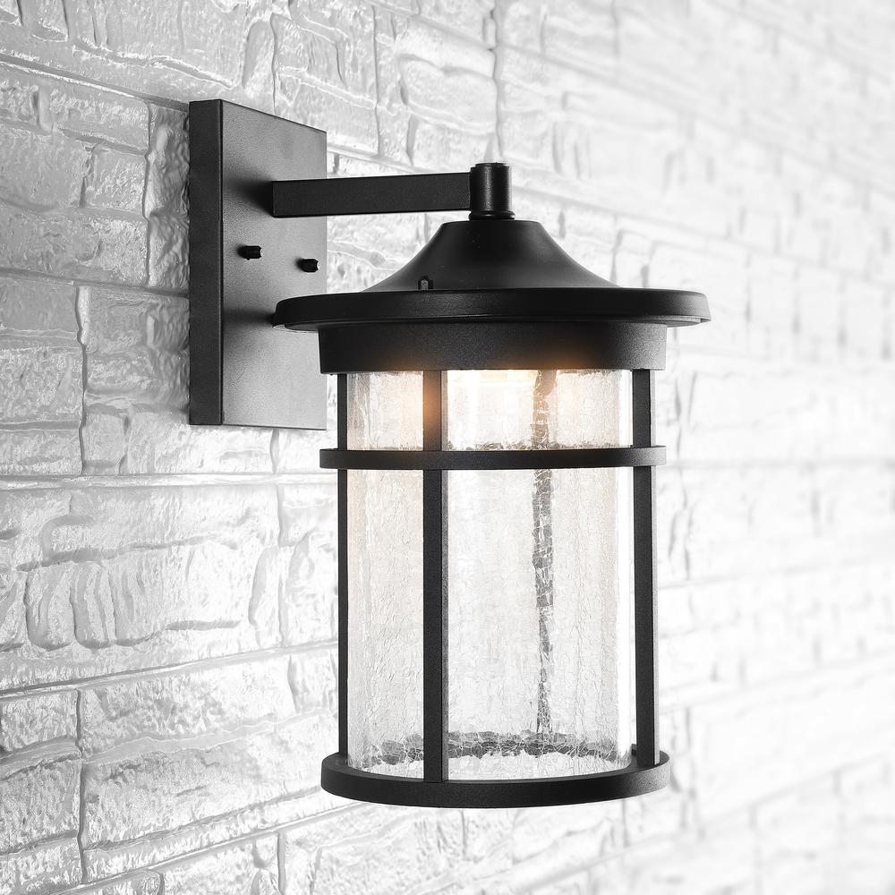 Campo Outdoor Wall Lantern Crackled Glassmetal Integrated LED Wall Sconce. Picture 4