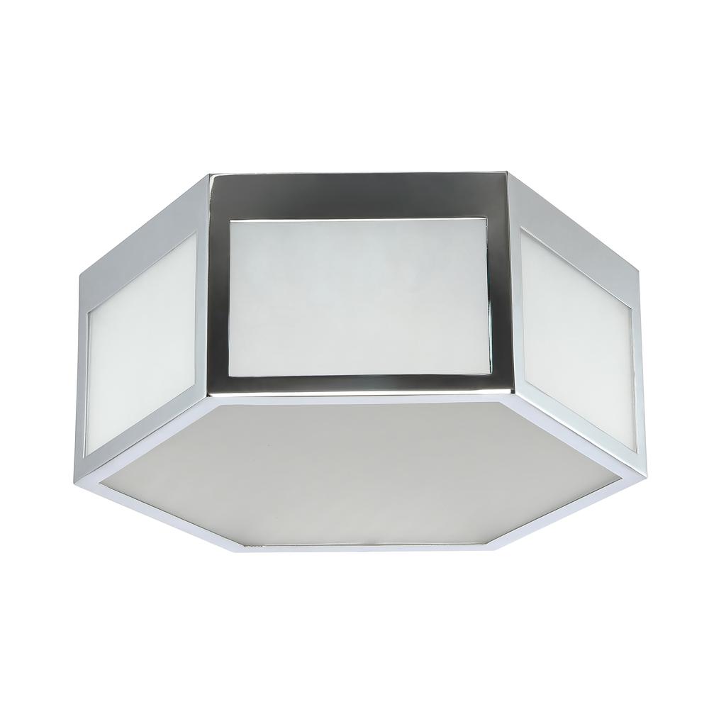 Minimo Hexagon Metalfrosted Glass Led Flush Mount. Picture 2