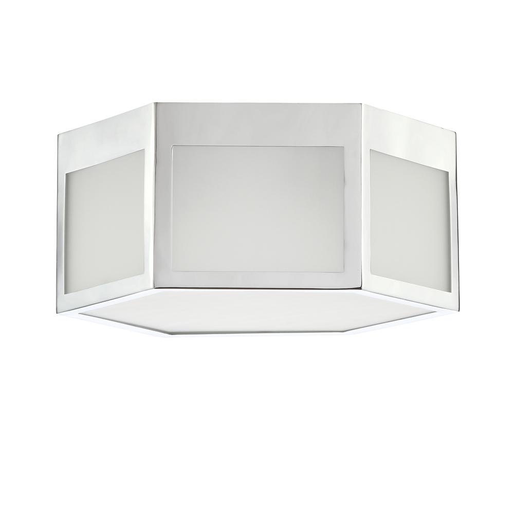Minimo Hexagon Metalfrosted Glass Led Flush Mount. Picture 7