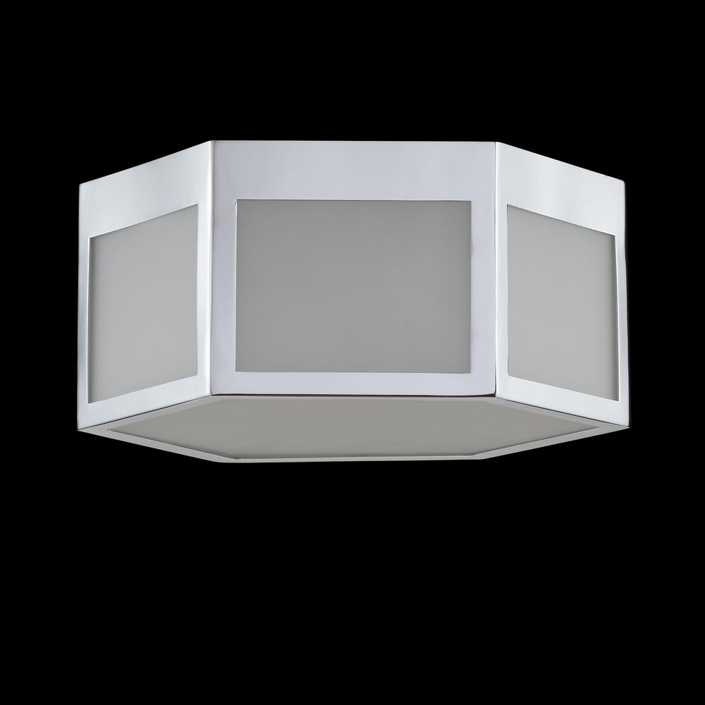 Minimo Hexagon Metalfrosted Glass LED Flush Mount. Picture 4