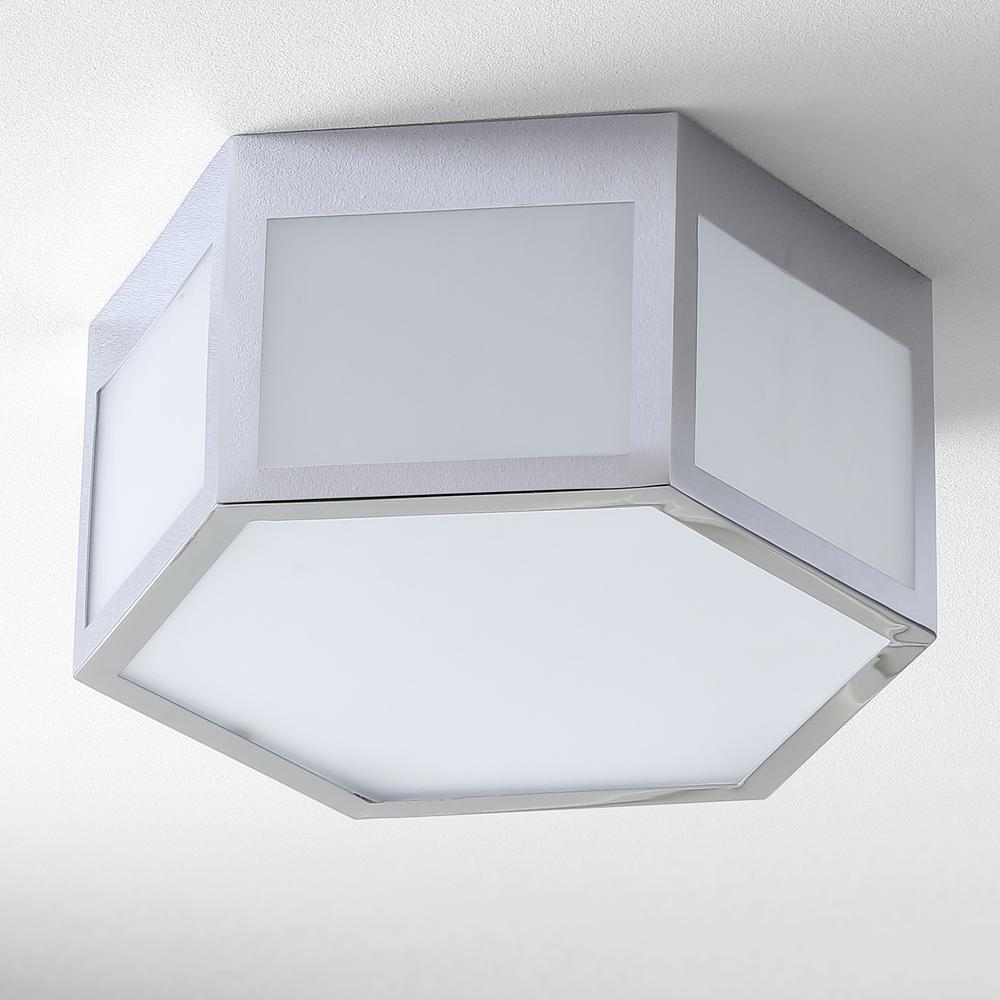 Minimo Hexagon Metalfrosted Glass Led Flush Mount. Picture 9