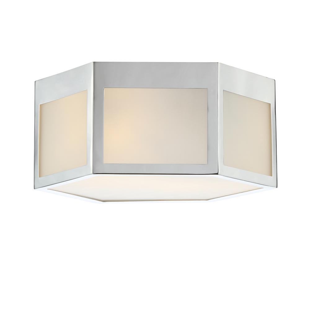 Minimo Hexagon Metalfrosted Glass LED Flush Mount. Picture 6