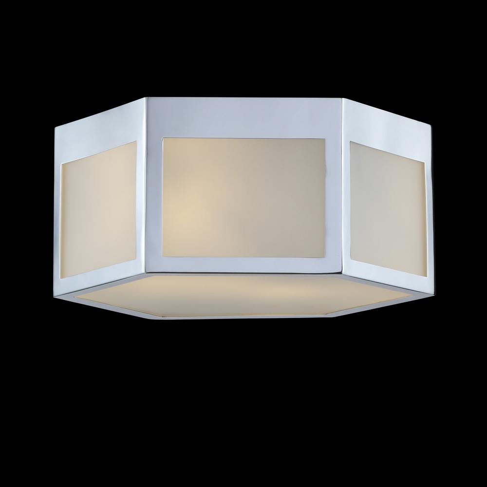 Minimo Hexagon Metalfrosted Glass LED Flush Mount. Picture 3
