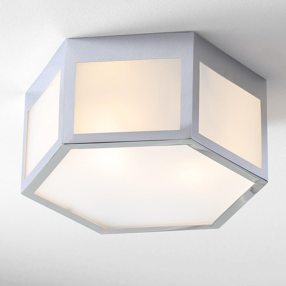 Minimo Hexagon Metalfrosted Glass LED Flush Mount. Picture 8