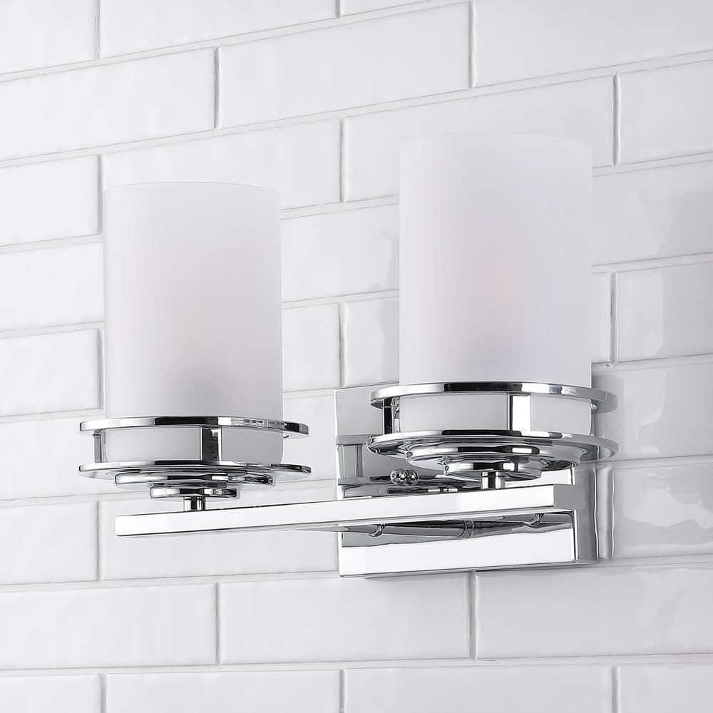 Fairfax Metal/Frosted Glass Contemporary Glam LED Vanity Light. Picture 7