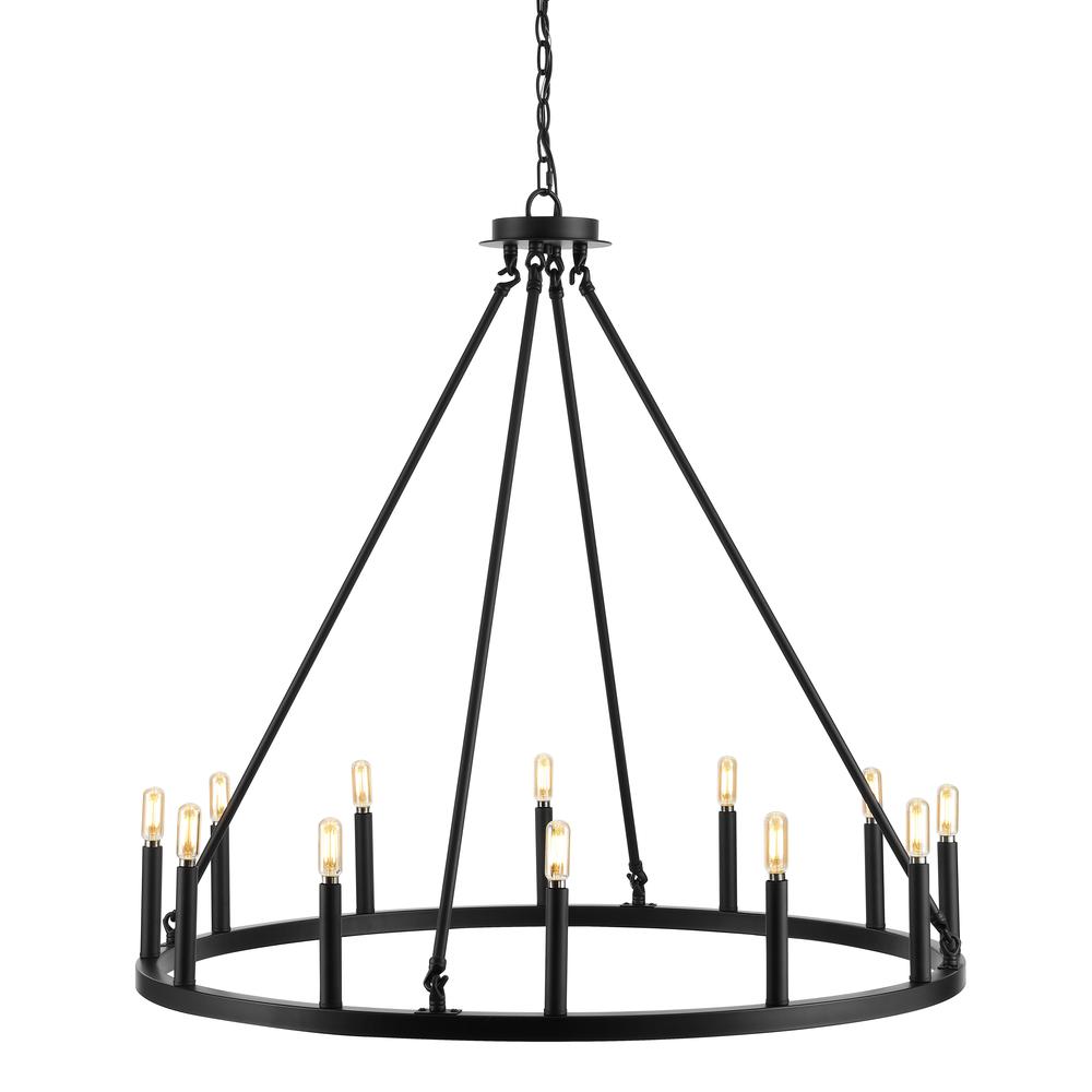 Oberto Ring Iron Rustic Farmhouse LED Chandelier. Picture 7