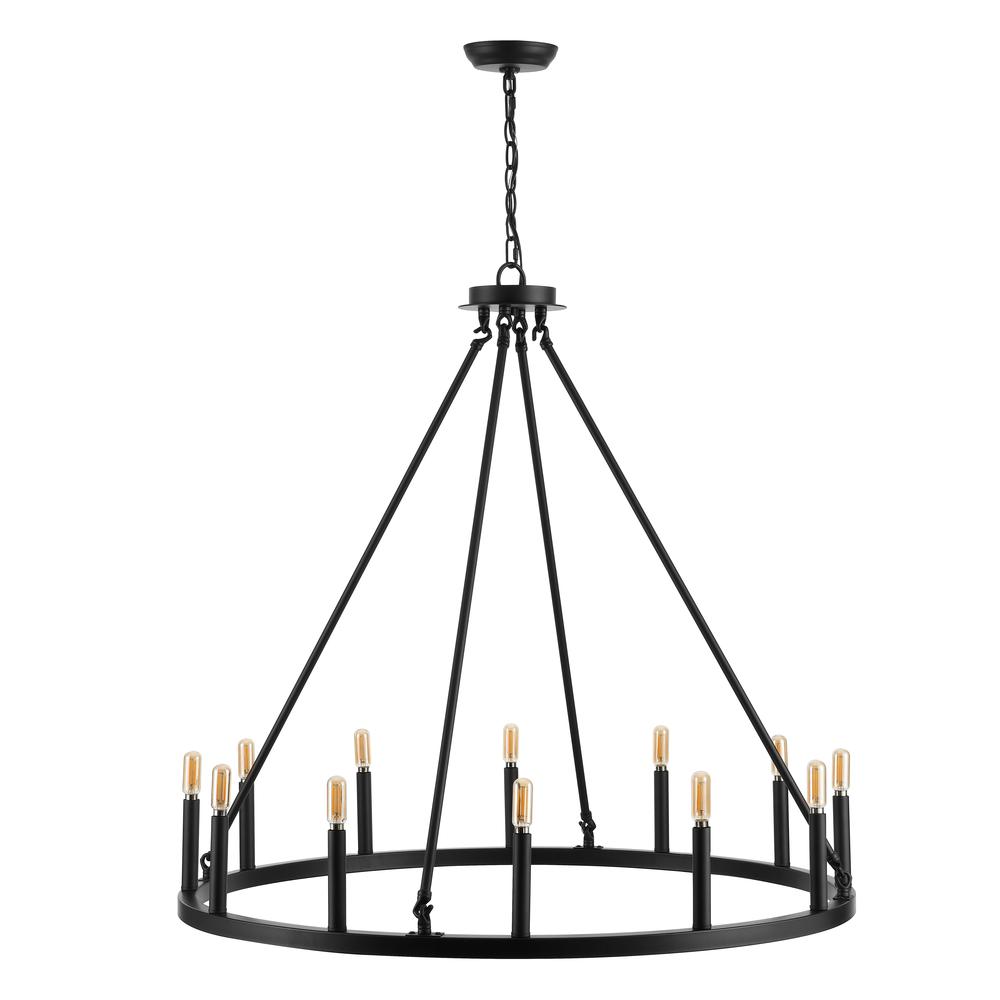 Oberto Ring Iron Rustic Farmhouse LED Chandelier. Picture 2