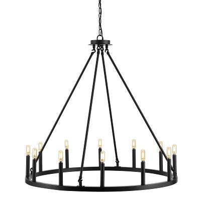 Oberto Ring Iron Rustic Farmhouse LED Chandelier. Picture 10