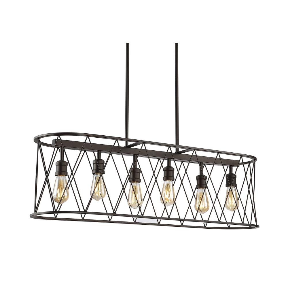 Marion Adjustable Iron Farmhouse Rustic LED Dimmable Pendant. Picture 13
