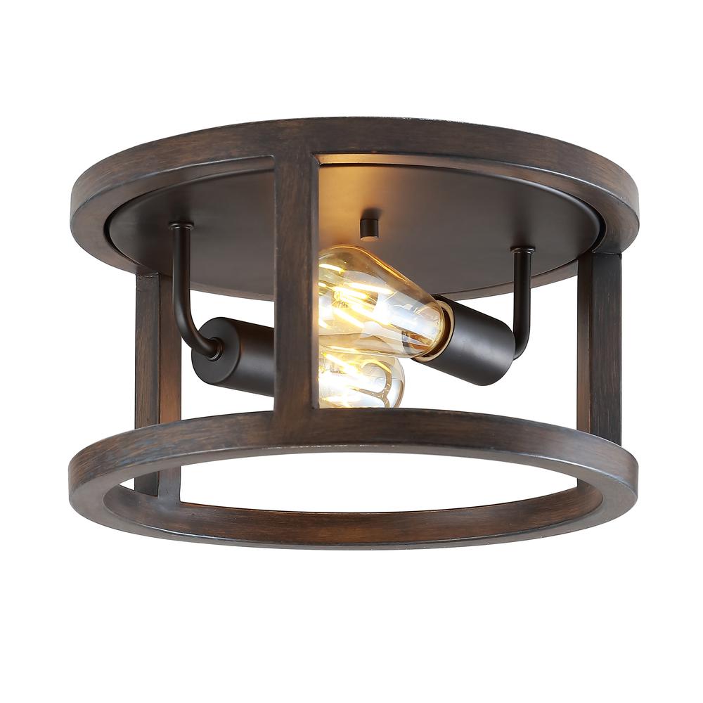 Atelier Iron Rustic Industrial LED Flush Mount. Picture 1