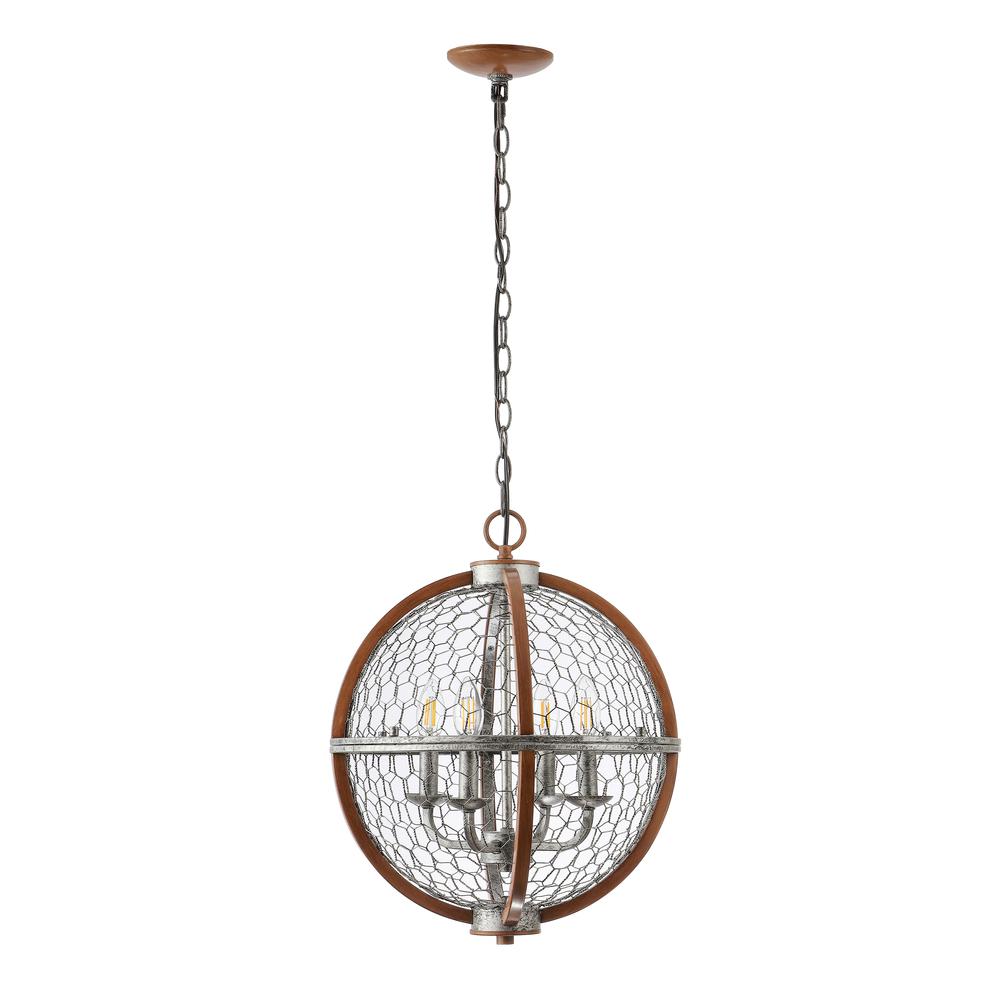 Gaines Adjustable Iron Rustic Industrial LED Pendant. Picture 2