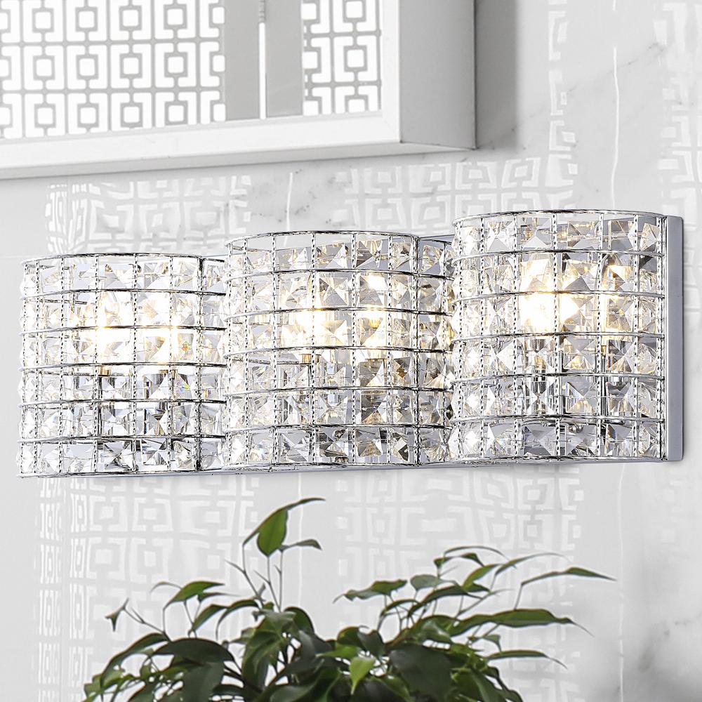 Clara Deco Metal/Crystal Classic Glam LED Vanity Light. Picture 8