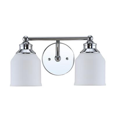 Lydia Iron/Frosted Glass Farmhouse Cottage LED Vanity Light. Picture 9