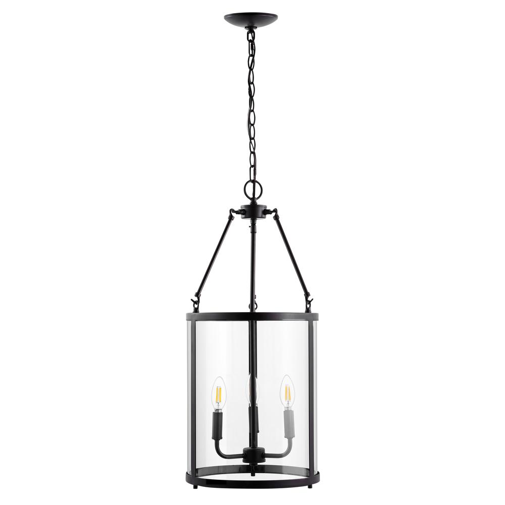 Kinsley Industrial Farmhouse Iron/Glass LED Pendant. Picture 1