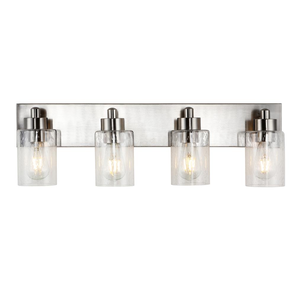 Irving Seeded Glass/Iron Modern Contemporary LED Vanity Light. Picture 4
