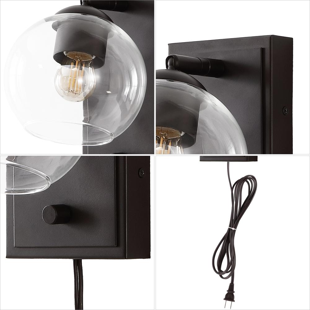 Hugo Minimalist Modern Plug In Or Hardwired Adjustable Iron LED Wall Sconce. Picture 4