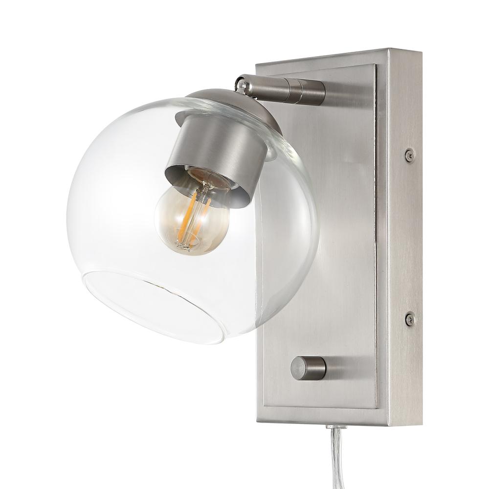 Hugo Minimalist Modern Plug In Or Hardwired Adjustable Iron LED Wall Sconce. The main picture.