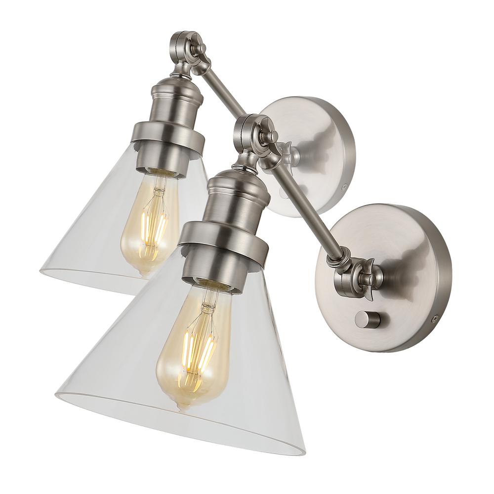 Cowie Iron/Glass Adjustable LED Wall Sconce (Set of 2). Picture 4