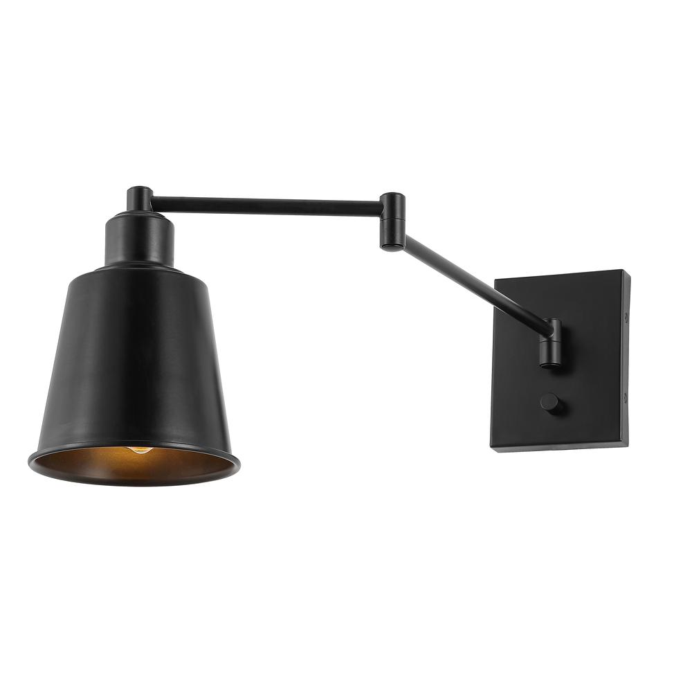 Cary Iron Contemporary Swing Arm LED Wall Sconce. Picture 5