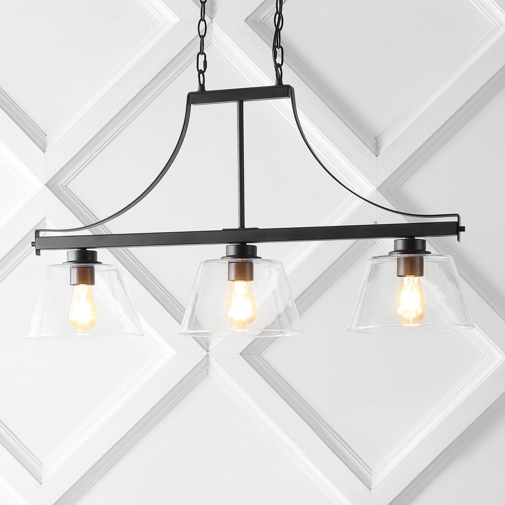 Jayden Industrial Farmhouse Iron/Glass Linear LED Pendant. Picture 8