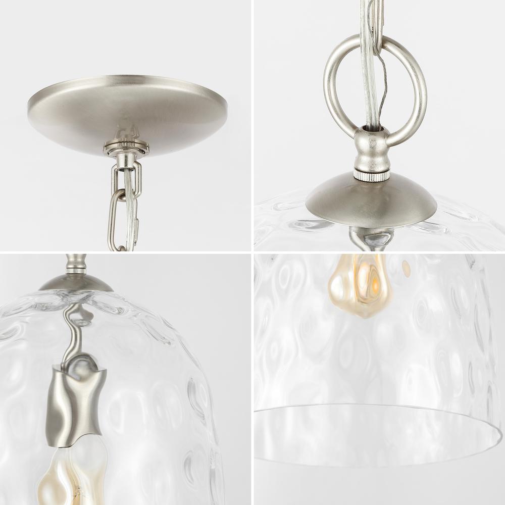 Matilda 1-Light Industrial Designer Iron/Dimple Glass Dome Led Pendant. Picture 3