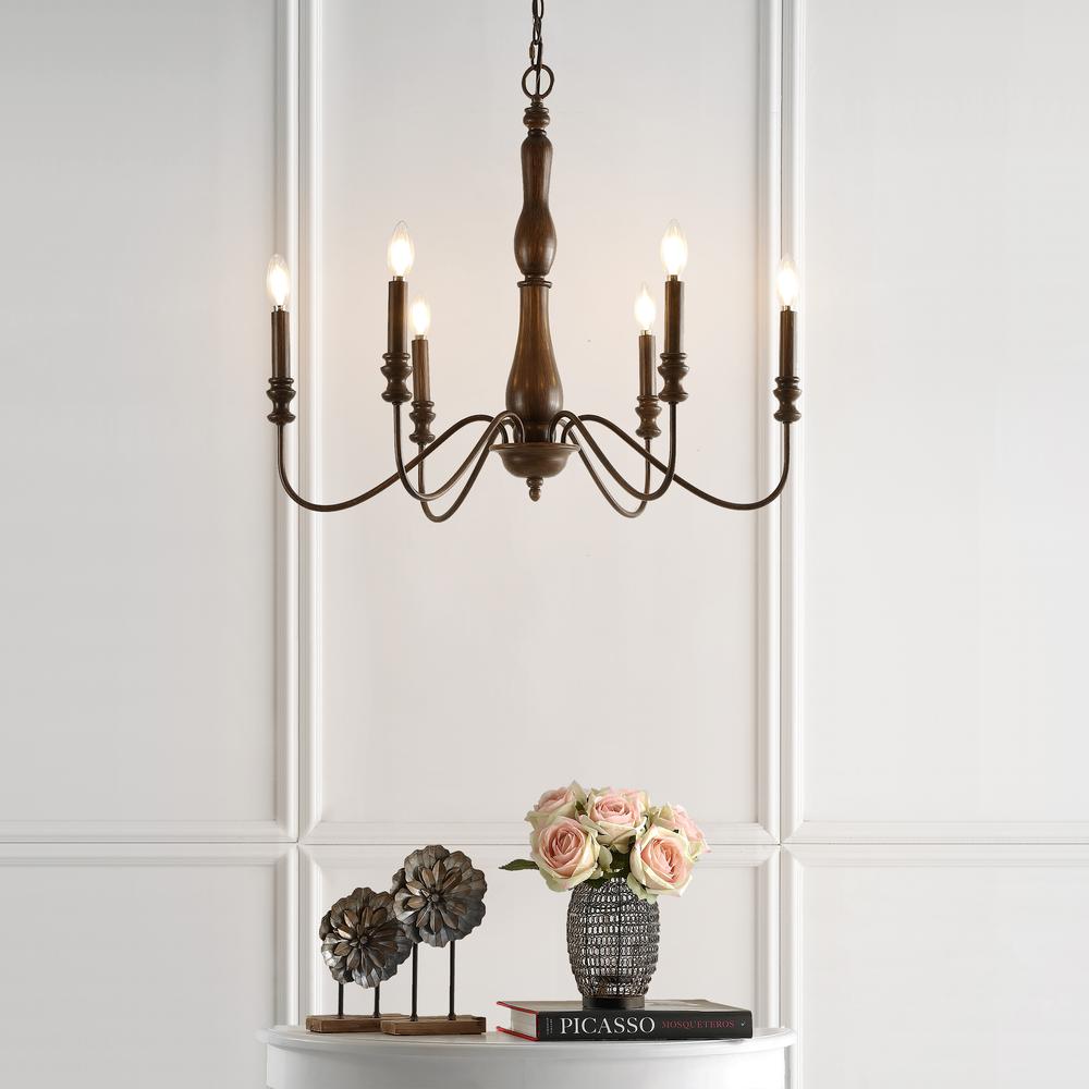 Victoria Rustic Midcentury Iron Led Chandelier. Picture 7