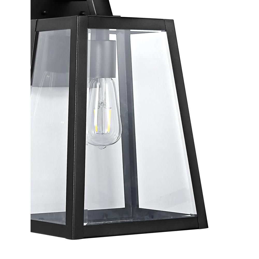 Pasadena Iron/Glass Modern Industrial Angled LED Outdoor Lantern. Picture 3