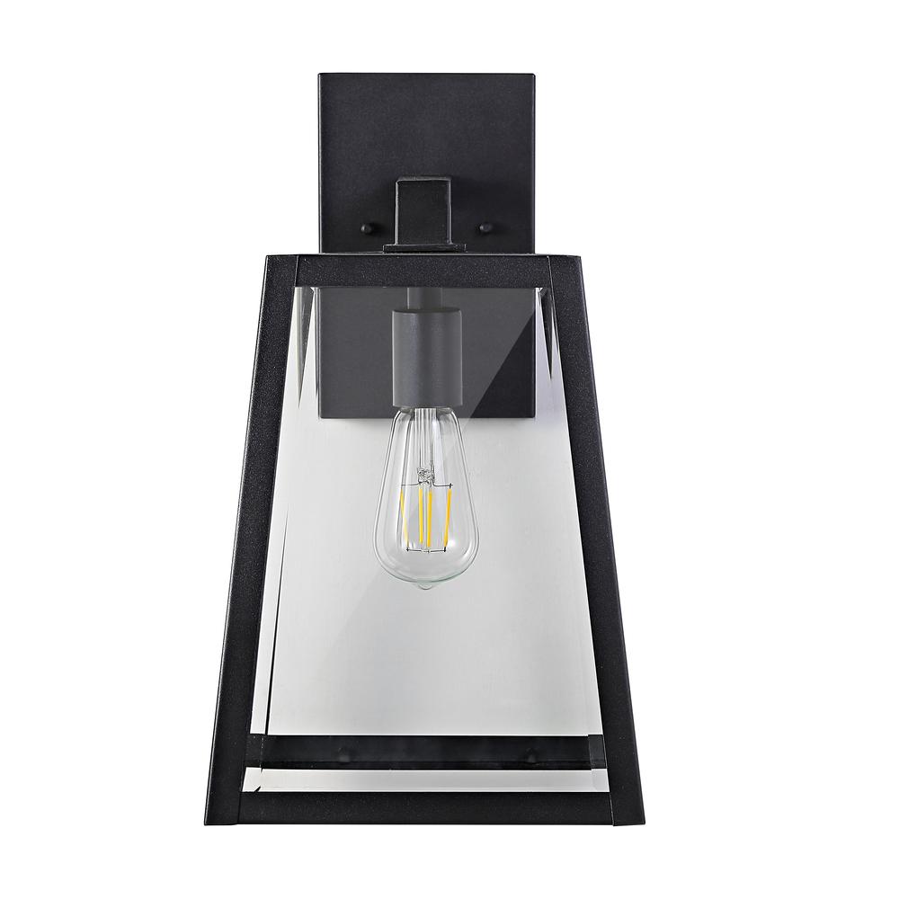 Pasadena Iron/Glass Modern Industrial Angled LED Outdoor Lantern. Picture 5
