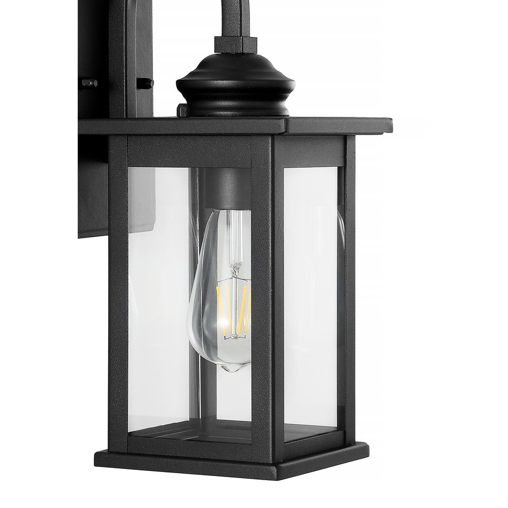 Cary Iron/Glass Traditional Modern LED Outdoor Lantern (Set of 2). Picture 3