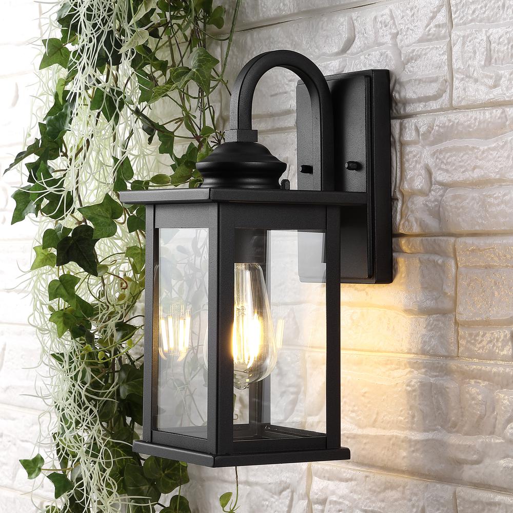 Cary Iron/Glass Traditional Modern LED Outdoor Lantern (Set of 2). Picture 10