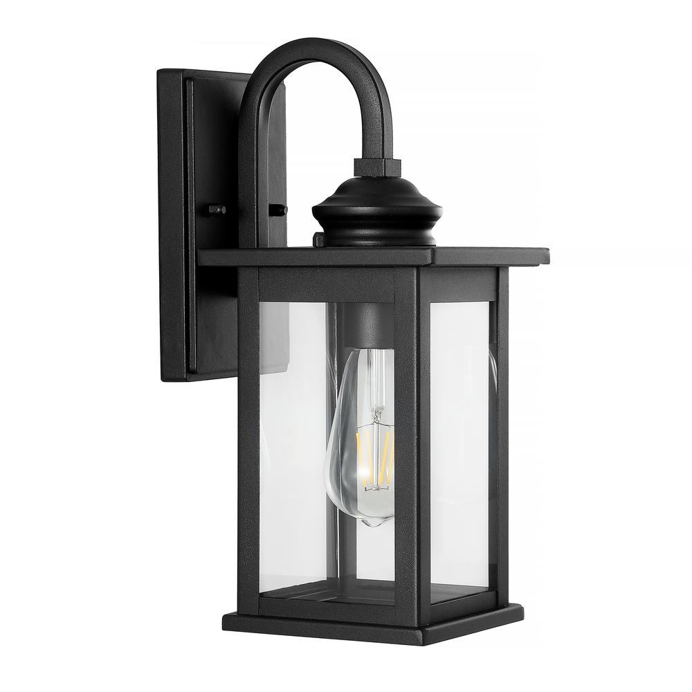 Cary Iron/Glass Traditional Modern LED Outdoor Lantern (Set of 2). Picture 5
