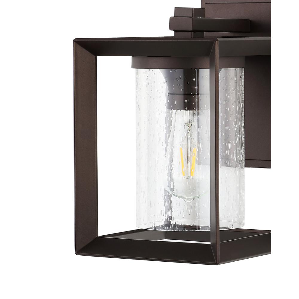 Vaughn Iron/Glass Modern Rustic Cube LED Outdoor Lantern (Set of 2). Picture 2