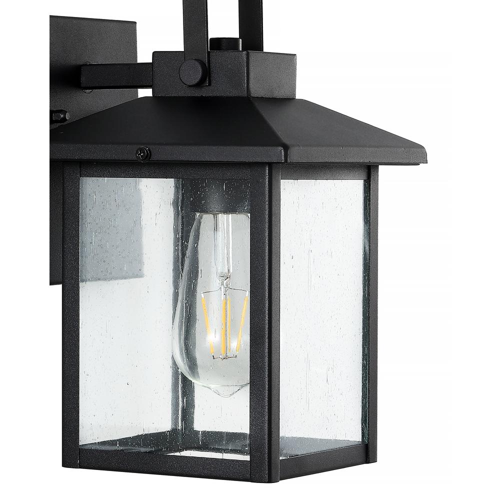 Bungalow Iron/Seeded Glass Rustic Traditionl LED Outdoor Lantern (Set of 2). Picture 3