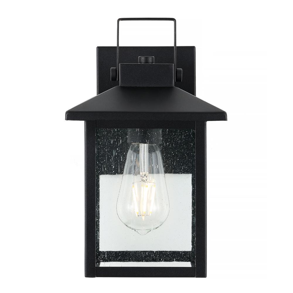 Bungalow Iron/Seeded Glass Rustic Traditionl LED Outdoor Lantern (Set of 2). Picture 1