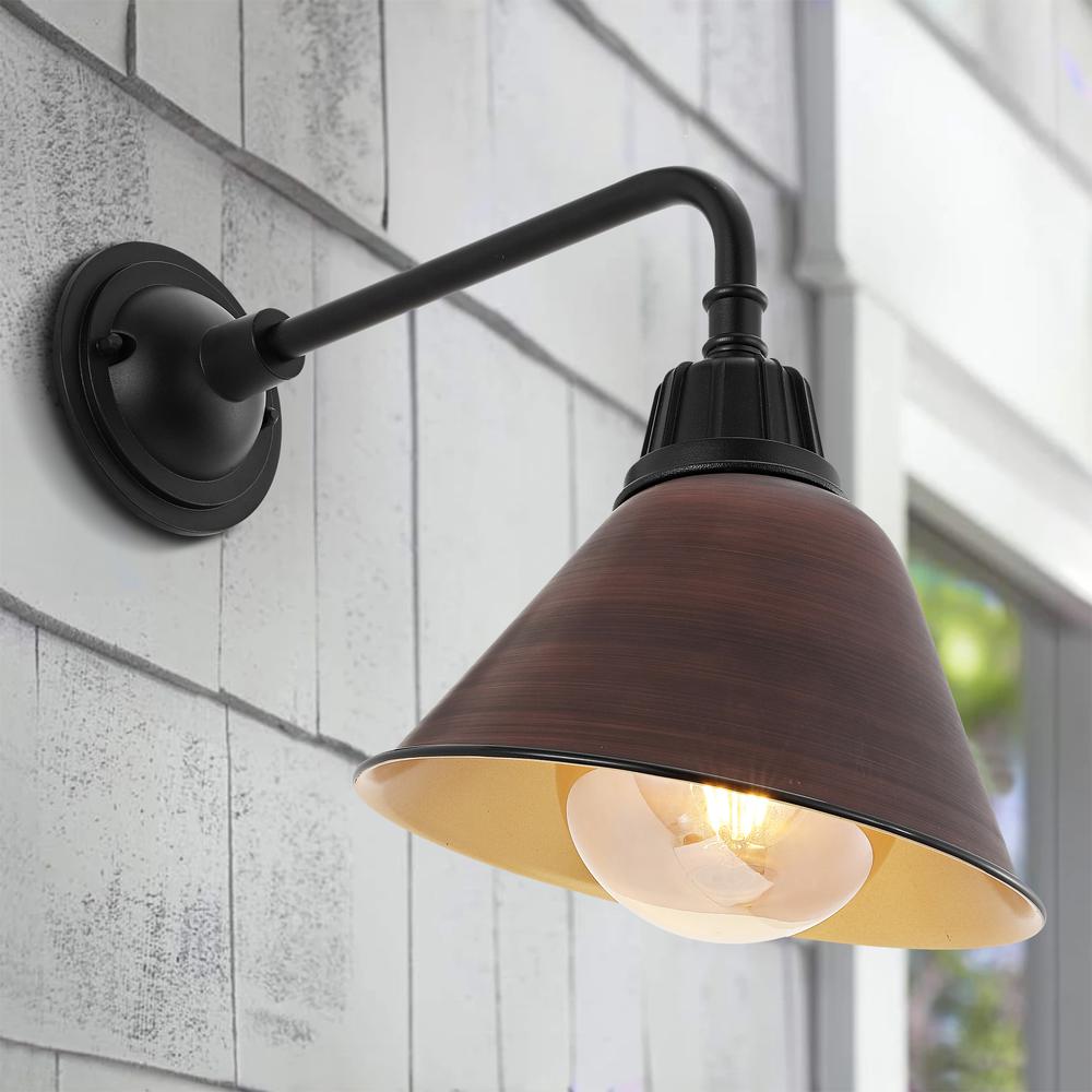 Industrial Indoor/Outdoor Iron Led Gooseneck Arm Outdoor Sconce. Picture 4
