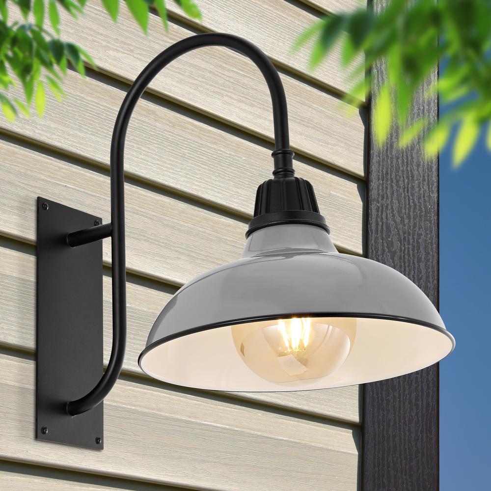 Industrial Indoor/Outdoor Iron Led Gooseneck Arm Outdoor Sconce. Picture 5